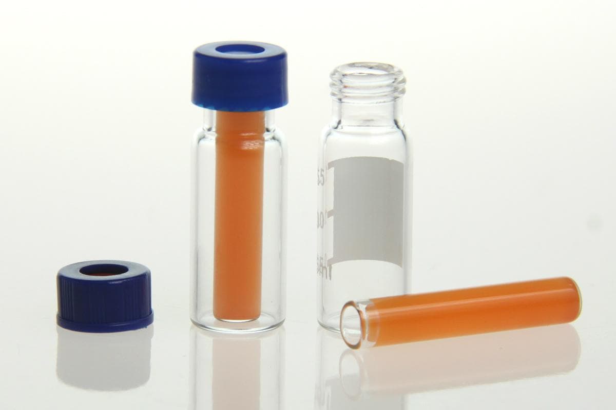 Brand new borosil 2ml screw vials with screw caps for sale